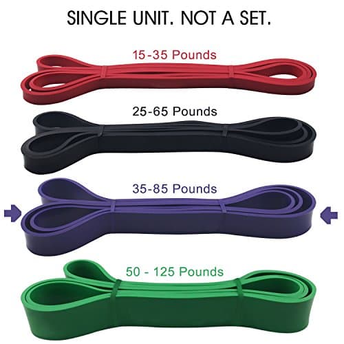 JamHooDirect Pull-up Band - Extra Durable and Top Rated Assisted Resistance &amp; Stretch Band - Perfect Equipment for Powerlifting, CrossFit, Physical Therapy - Fit both Men and Women (Purple 35-85 lbs)