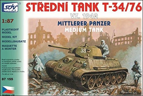 SDV Plastic Model Kit 1/87 H0 Medium Tank Russia WW II T-34/76 1942