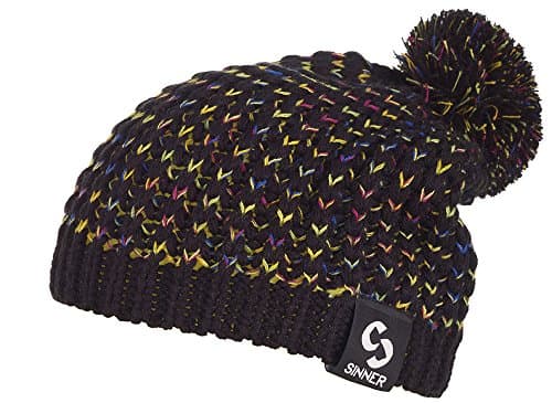 Sinner Whitetail Knitted Beanie Hat - Black/Multi-Colour, One Size