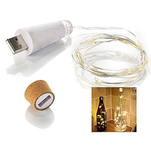 Led Bottle String Light, 1.5M Rechargeable USB Bottle Cork Wire Fairy String Light with 15 Waterproof LED Lights for Bottle DIY Decor Outdoor BBQ Gathering Party Wedding Holiday