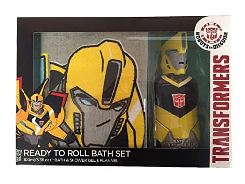 Tramsformers Bumblebee Ready To Roll Bath Shower Gel &amp; Flannel Kids Gift Set