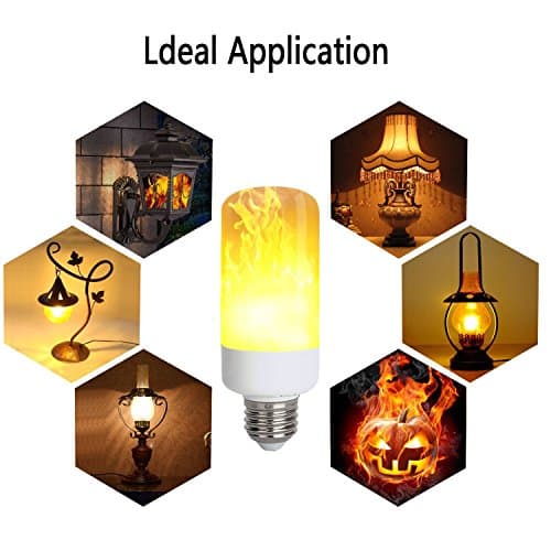 AyTaurus ZJB00000-Flame lights02-2pac-E27 LED Flame Light Bulbs E27 Base Flame Lamp True Fire Colour Atmosphere Lighting Led Flame Effect Light Bulb for Home Hotel Bar Halloween Christmas Festival Decorations (2 pcs Bulb)