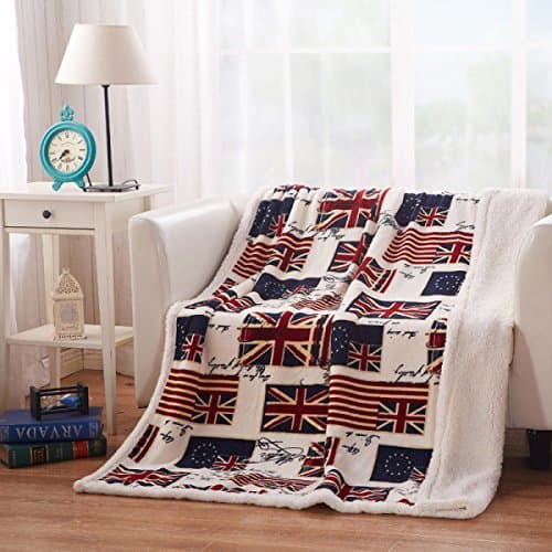 SCRAF Cozy Soft Flannel Warm Bed Throw Bed Blanket Sofa Blanket Outdoor Throw Winter Bed Sheet,C-130*160Cm