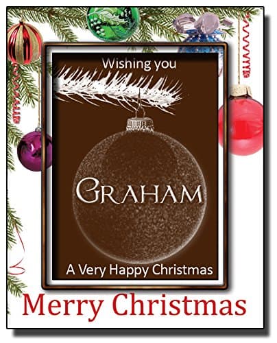 Christmas Chocolate Bauble card with Name - Graham