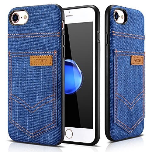 Officepro iPhone 7/8 Case Jeans Pocket PU Back Cover for iPhone 7/8(Blue)