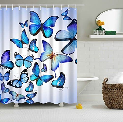 Colorfulworld® Digital Printed Antibacterial Screen Mildew Proof 100% Polyester Water Resistant Fabric Shower Curtain Anti Mould Washable 150 x 180 cm