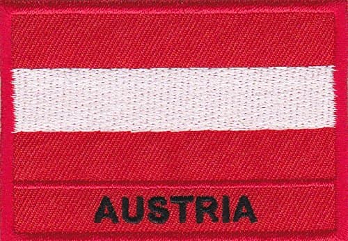 Iron on Patch Sew on Embroidered Application Austria Country Flag Banner Big Size (a4b9)