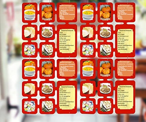 4-Segment Decorative Photo Room Divider Picture Frame Collage Gallery Picture Curtain Menu Card Holder High Risk Red