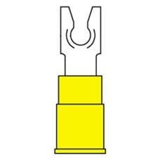 Fork Terminl, Lockng, #10 Stud, Yellow, PK25