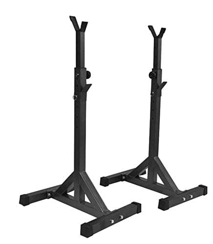 RoxTop Stable Adjustable Standard Solid Steel Squat Stands Barbell Free Press Bench
