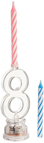 Party Numbers Light-Up Candle Holder,# 8