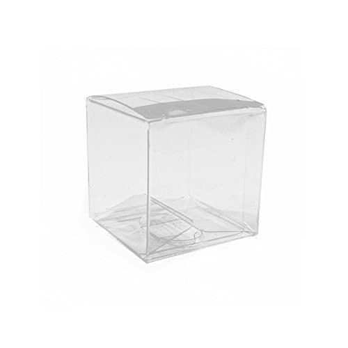 Clear Tuck Top PVC Plastic Boxes with Clear Round Seals, Small, Set of 12, 2 x 2 x 2 inches by dashleigh