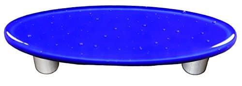 Aquila Art Glass HK1030-POA Solid Color Collection Oval Pull, Deep Cobalt Blue