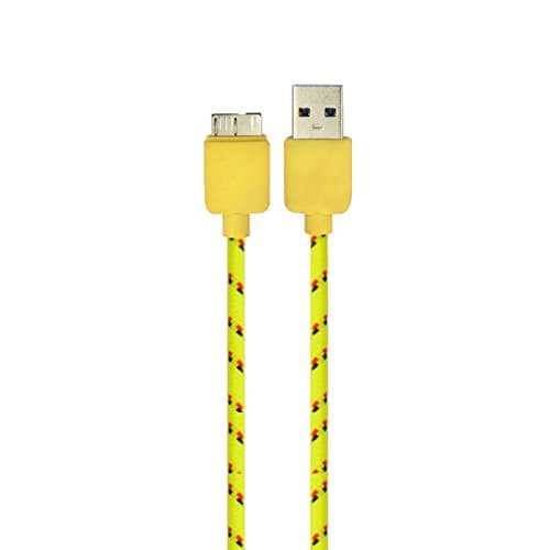 Gonezon Yellow 10FT 3M Nylon Braided Durable Universal USB 3.0 Micro Charger Sync Data Rapid Charging Cable USB Cord Wire + Dolphin Decorate Strap For Samsung Galaxy Note 3 N9000/N9005 Galaxy S5 Nokia Lumia 2520 Tablet /Tab Pro 12.2