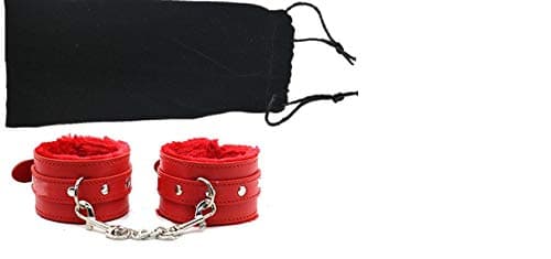 Discount Gift Depot Handcuff, Durable Leather Adjustable Handcuff, Super Soft Fur Handcuff, Multi Functional Handcuff with Velvet Pouch