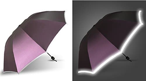VanSafety UV Protection Waterproof Windproof with Reflective Edge Safe Folding Travel Umbrella Purple