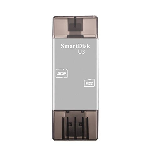 Goldwangwang USB3.0 Flash Drive TF SD Card Reader Memory Card Adapter Stick for iPhone 5/5C/5S/6/6Plus and Android Smartphones Silver