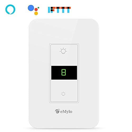 Smart WiFi LED Dimmer Switch eMylo Light Switch Wall Touch Plates Waterproof Timing Tuya APP Remote Contorl Surge Protector for LED&Incandescent Bulb Work with Alexa, Google Assistant and IFTTT