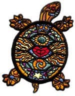 2.25" Stained Glass Turtle Animal Embroidered Patch