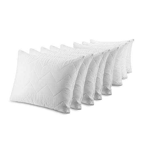 Waterguard Waterproof Pillow Protectors Bed Bug Control, Zippered Quilted, Thick Pillow Covers, (8 Pieces) 100% Cotton Cover Pillow Encasement - King Size (20x36) Set of 8