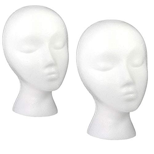 Styrofoam Mannequin Head with Female Face