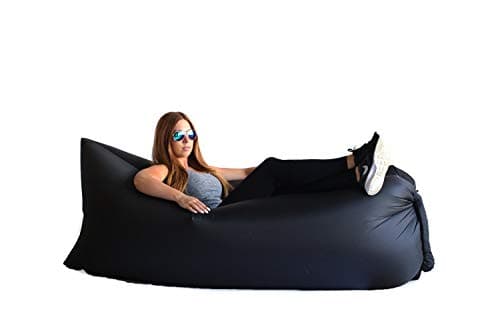 Maxeon Inflatable Sleeping Bag Beach Hangout Lazy Air Bed Use For Picnic (Black)
