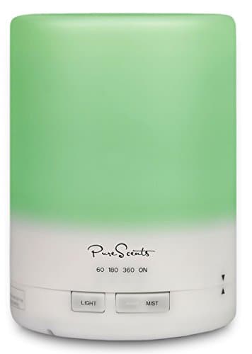 Essential Oil Diffuser for Aromatherapy by PureScents with Calming Night Light, Great Mist, Ultrasonic Humidifier &amp; Air Purifier, Perfect 300ml Tool to Kill Germs, Bad Smells and a Bad Mood!