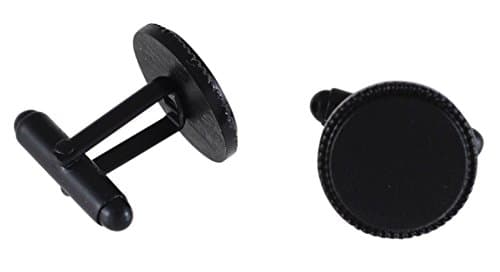 Made In USA, Round Cufflinks (Matte Black)