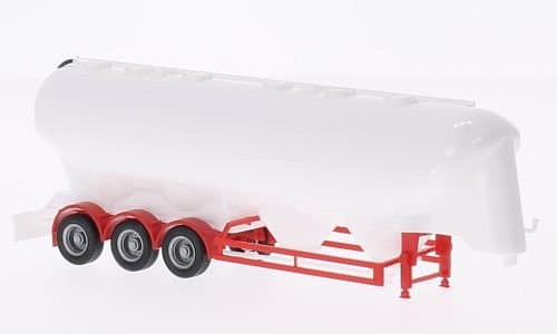 trailer udder silo-trailer, white/red, Model Car, Ready-made, Herpa 1:87