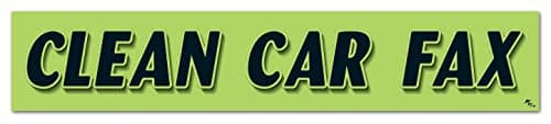 Vinyl Highlights Windshield Slogans Window Stickers (Black Text On Fluorescent Green) (14-1/2" x 2-3/4") (12 per Pack) (Clean CAR FAX)