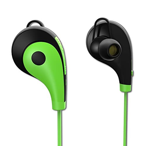 ISBAL(TM) Bluetooth Headphone Headset Wireless earphone CSR4.1 Sweatproof Waterproof Sports Running Mic with Noise Cancellation iphone5 5s 5c 6s iphone7 Samsung S4 S5 S7 Android Green1