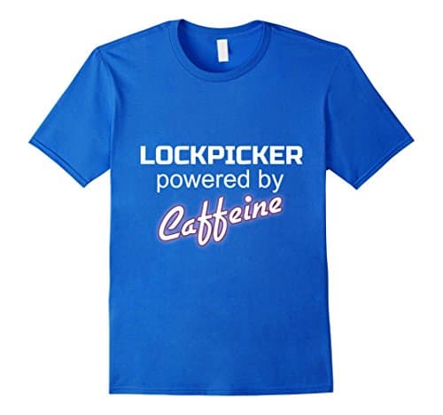 Mens Lockpicker powered by caffeine Small Royal Blue