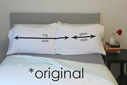 Oh, SusannahOriginal My Side Your Side Couples Pillowcases His and Hers Gifts (Two 20x30 Inches Standard/Queen Size Pillow Cases)