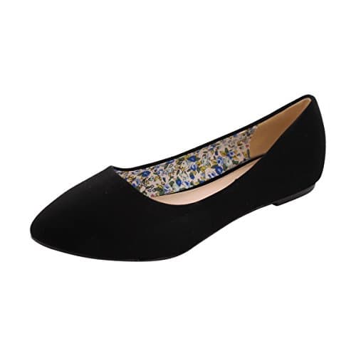 Pazzel - Women's Pointy Nb Flats - Black