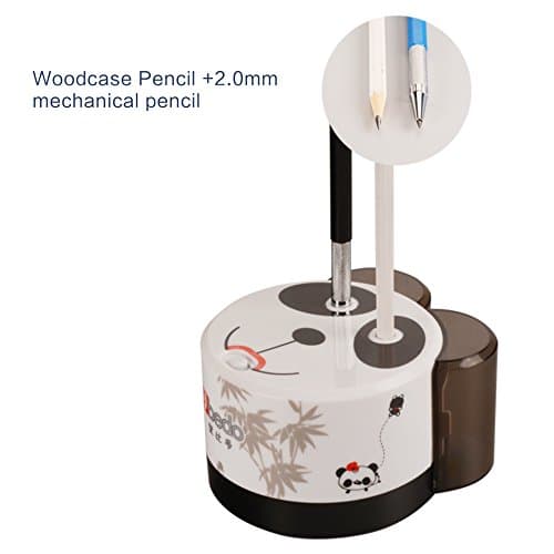 UBEDO electric pencil sharpener with heavy duty for classroom, USB plug in, fast sharpened within seconds, used for both woodcase pencil and 2mm mechanical pencil.