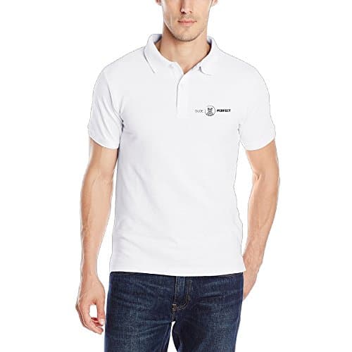 Men's Dude Perfect Panda Logo Solid Uniform Short Sleeve Polo Shirt Small