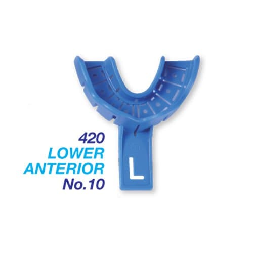 Premium Plus Dental Disposable Impression Trays with Rim Lock Lower Anterioir 100's, 420