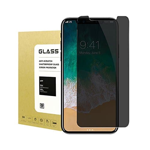 For iPhone X Privacy Anti-Spy Tempered Glass Screen Protector[2Pcs],Undada[Anti-Scratch][3D Touch][9H Hardness][Bubble Free]Tempered Glass Screen Protector For iPhone X