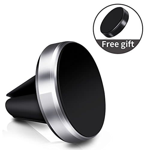 Magnetic Phone Car Mount for iPhone X 8 7 Plus 6S 6 5s 5 SE, Galaxy S8 S7 S6 Edge, Note 8 5 4 2 (silver)