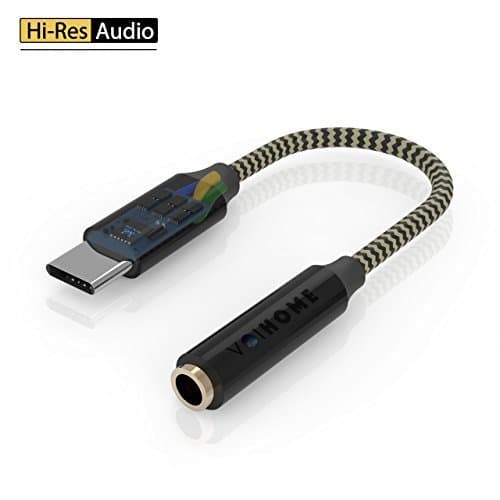 Pixel 2/ 2XL Type C to 3.5mm Headphone Jack Audio Cable Adapter with DAC Chipset, Voihome USB C to 3.5 Female Stereo Aux Connector for Moto Z, HTC U11, Samsung Note 8, S8, LeEco Le S3/2 Pro and More
