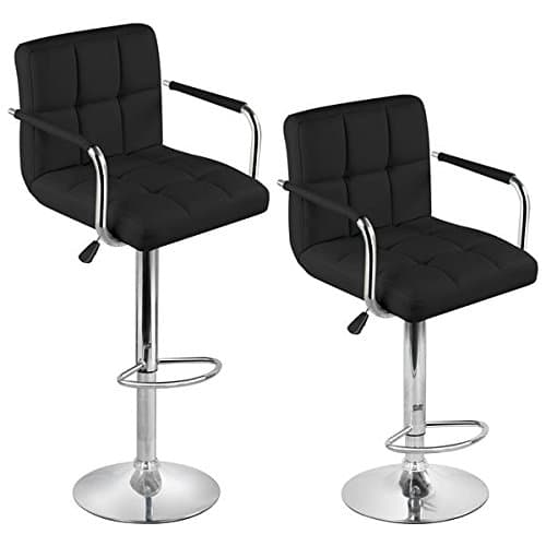 2 X BLACK BREAKFAST BAR STOOLS FAUX LEATHER BARSTOOLS KITCHEN STOOL NEW CHAIRS