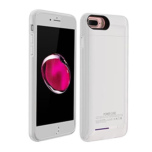 Leaber 4200mAh Battery Case For Both Iphone 7(S) Plus and Iphone 6(S) Plus 5.5" Portable Charger Case Slim Protective Case External Battery Rechargeable Backup Case (White)
