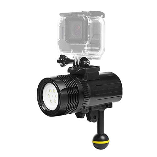 Yangers Waterproof Case Underwater Diving LED Torch Light, 60m Deep Water-Resistant Bright Video Lamp for GoPro Hero 7/6/5/4/3+/3/5 Session/HERO(2018)/Fusion DBPOWER APEMAN Camera