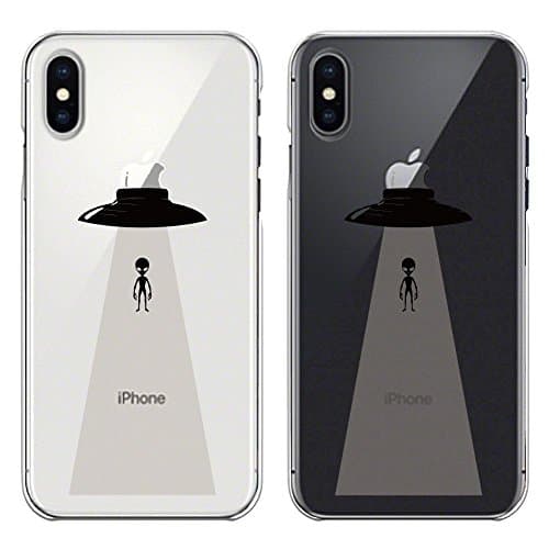 iPhoneX Transparent hard Shell Case Anti-Scratch Clear Cute UFO Return to Mother ship