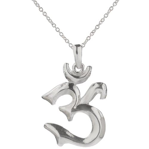 Sterling Silver Om Pendant Necklace, 18"