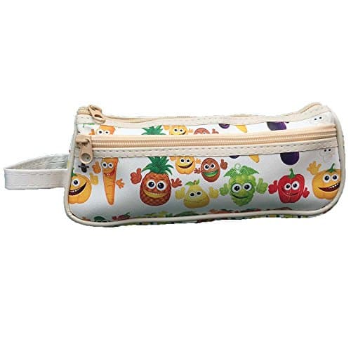 Veggie Vegetable Pencil Case Holder Pouch - Pencilcase Box Back to School Supplies (White)