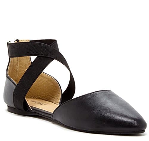 Carrini Crisscross Ankle Strap d'Orsay Flat, Black 8