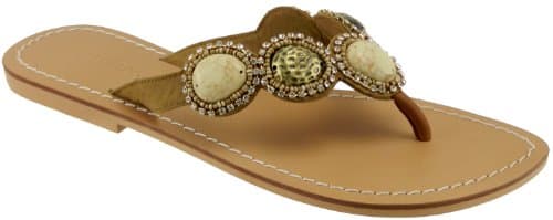 Skemo Miracle Women's Flat Thong Sandal, Camel