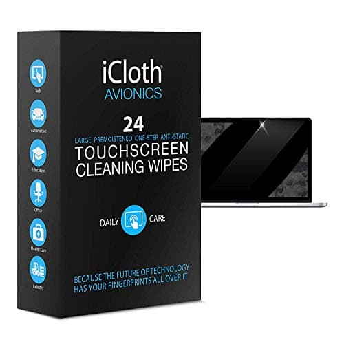 iCloth Large Lens and Screen Cleaner Pro-grade Individually Wrapped Wet Wipes, 1 Wipe Cleans a LCD Monitor, Laptop, or Flat Screen HDTV, Box of 24