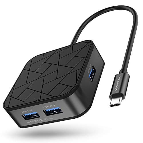 USB C Hub, Victorlink USB 3.1 Type C Adapter with 4 USB3.0 Ports Aluminum Alloy Hub for MacBook/MacBook Pro, Chromebook Pixel, Huawei MateBook and More USB3.1 Type C Devices,Black
